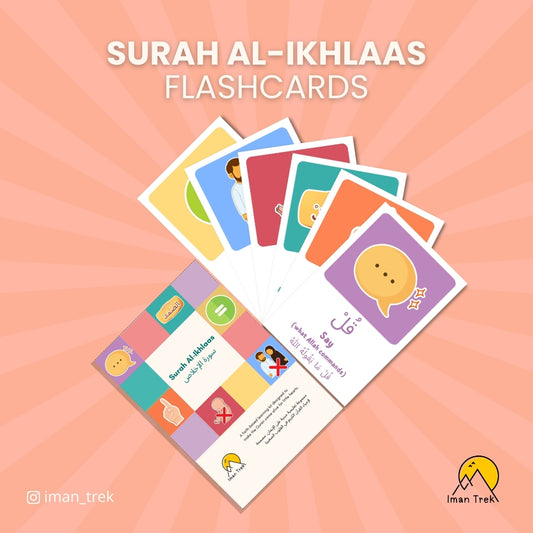 Surah Al-Ikhlaas: 6 Word-To-Word Flashcards for Kids (English & Arabic)