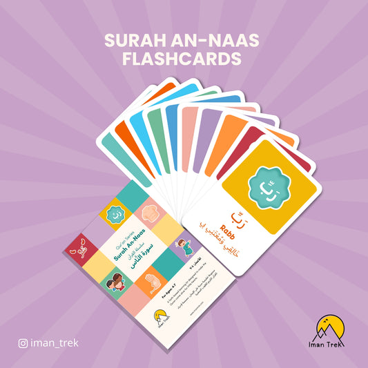 Surah An-Naas: 10 Word-To-Word Flashcards for Kids (English & Arabic)