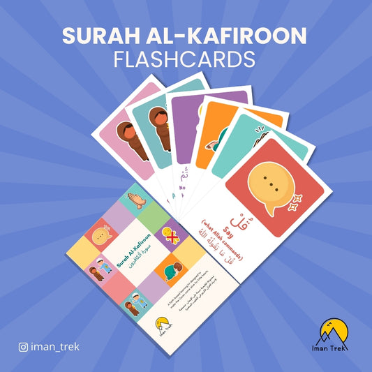 Surah Al-Kafiroon: 6 Word-To-Word Flashcards for Kids (English & Arabic)